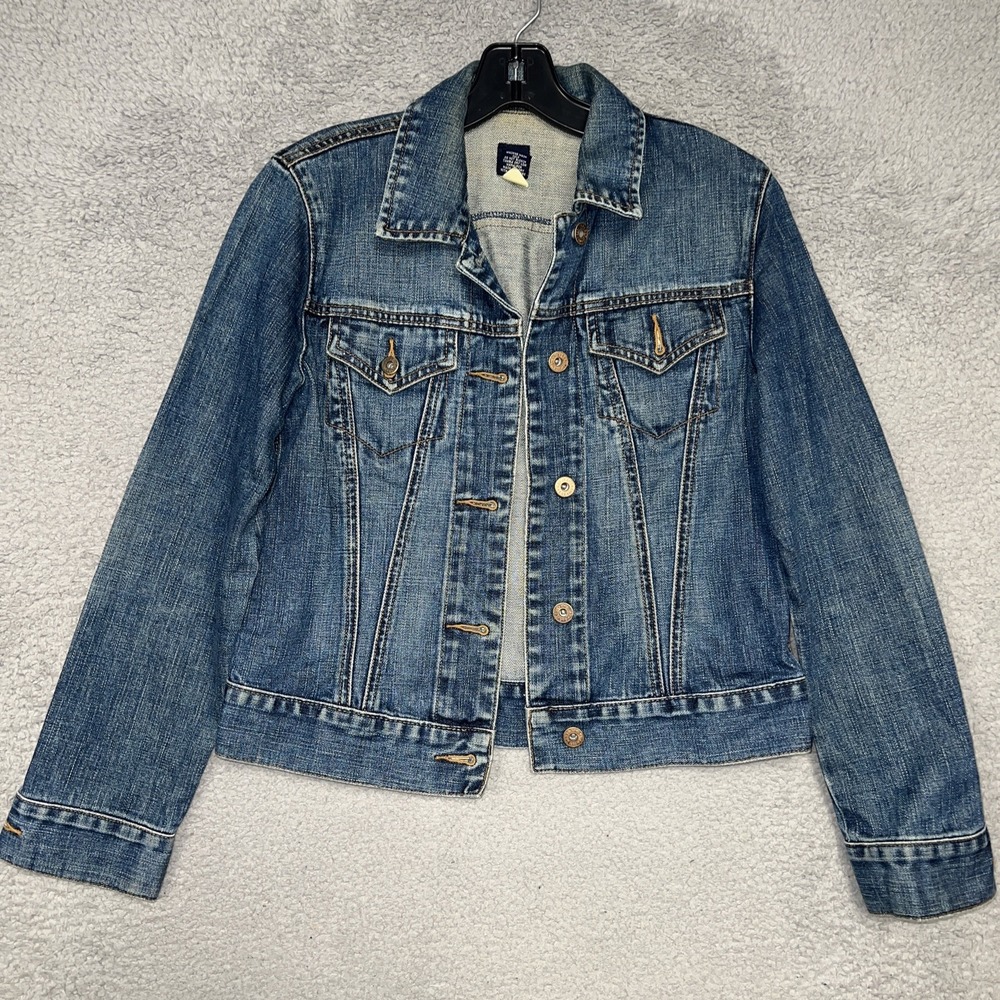 VTG Gap Jacket Women's Sz S Light Blue Denim Wash Trucker Jean Coat Y2K 90s